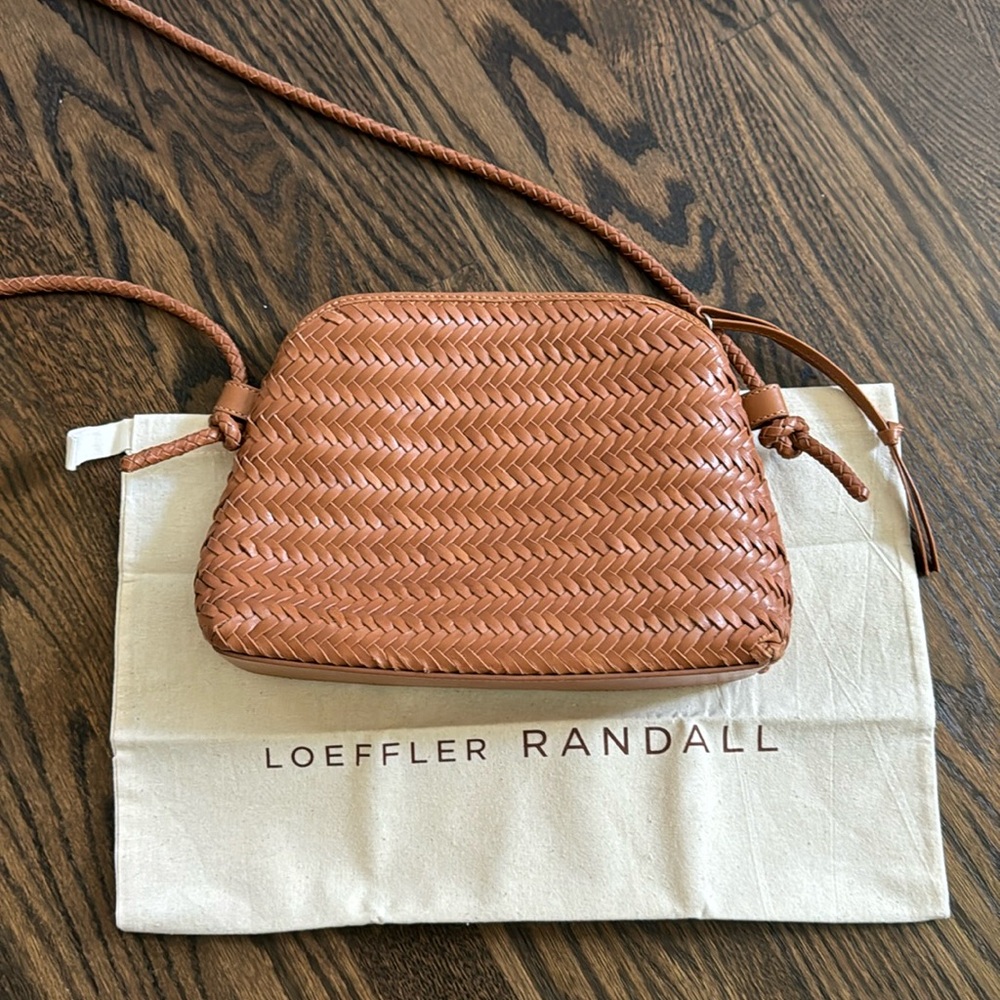 Loeffler Randall Mallory Crossbody Tan Excellent Condition.